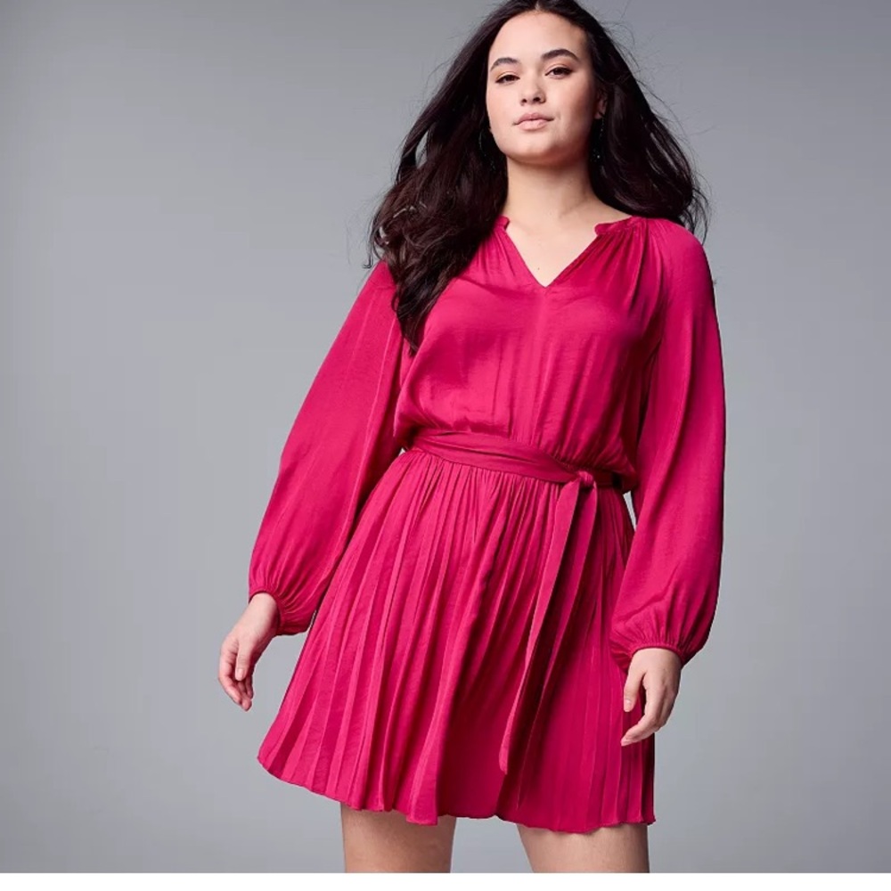 Simply Vera Wang pink pleated mini dress